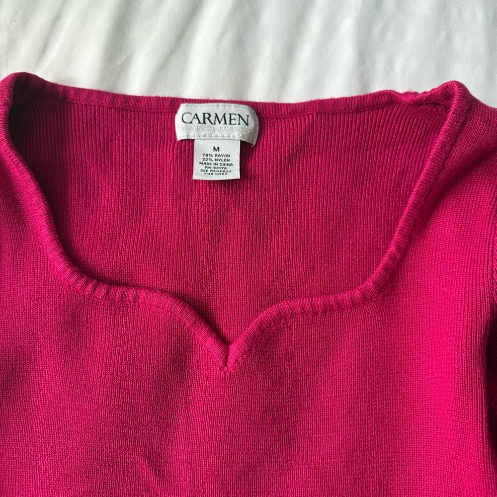 Carmen Fuchsia Knit Top